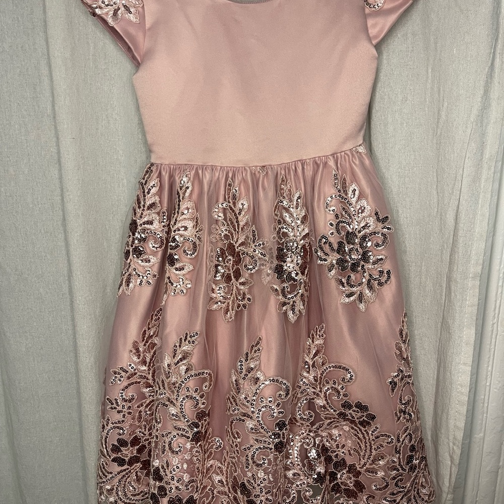 Charming Blush Sequin Kids Dress